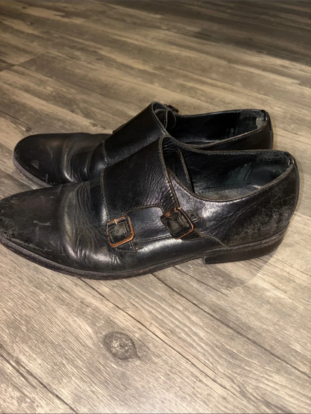All Saints Men's Black Hynes Monk Shoes size US 10 UK 9  EU 43